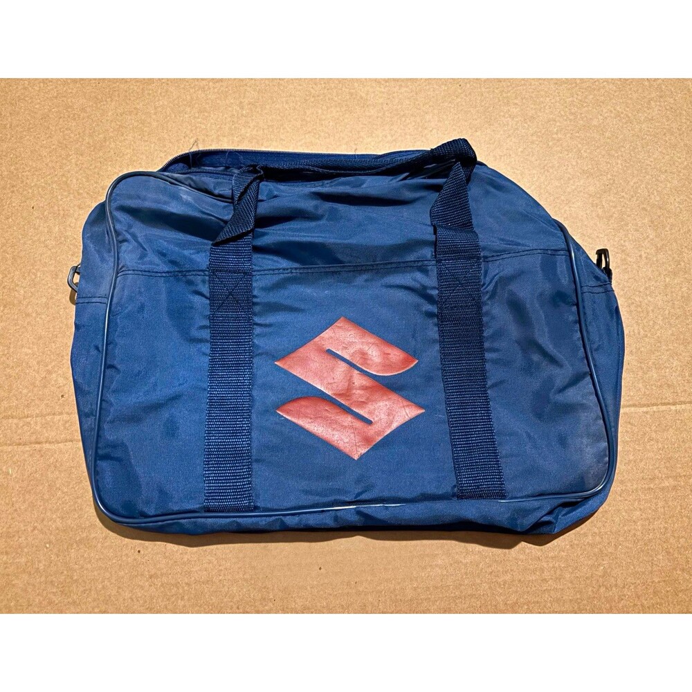 Suzuki 16” Nylon Duffel Bag Blue Solid Carry On Adjustable Strap